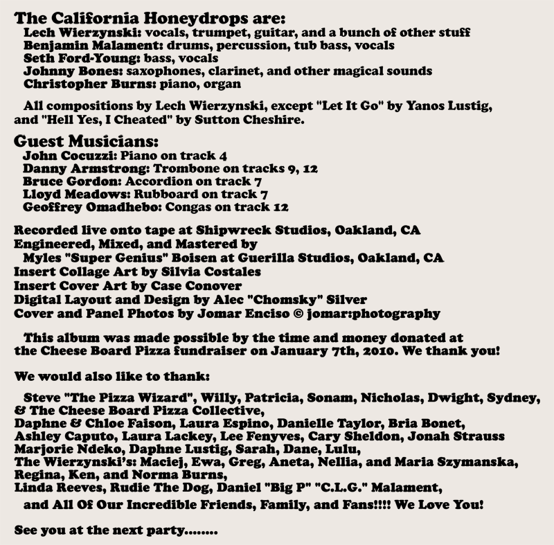 Spreadin' Honey CD Insert